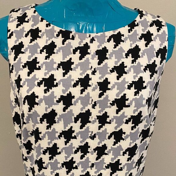 Donna Morgan Vintage Style Hounds Tooth Fitted Dress Size 12 - Picture 2 of 8